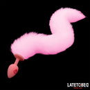 PLUG ANAL EM SILICONE DE CAUDA RAPOZA ROSA