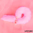 PLUG ANAL EM SILICONE DE CAUDA RAPOZA ROSA