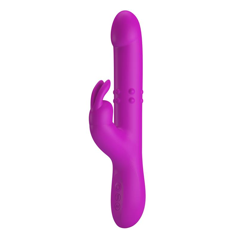 VIBRADOR PRETTYLOVE REESE COM GRÃOS GIRATÓRIOS E IMPULSO