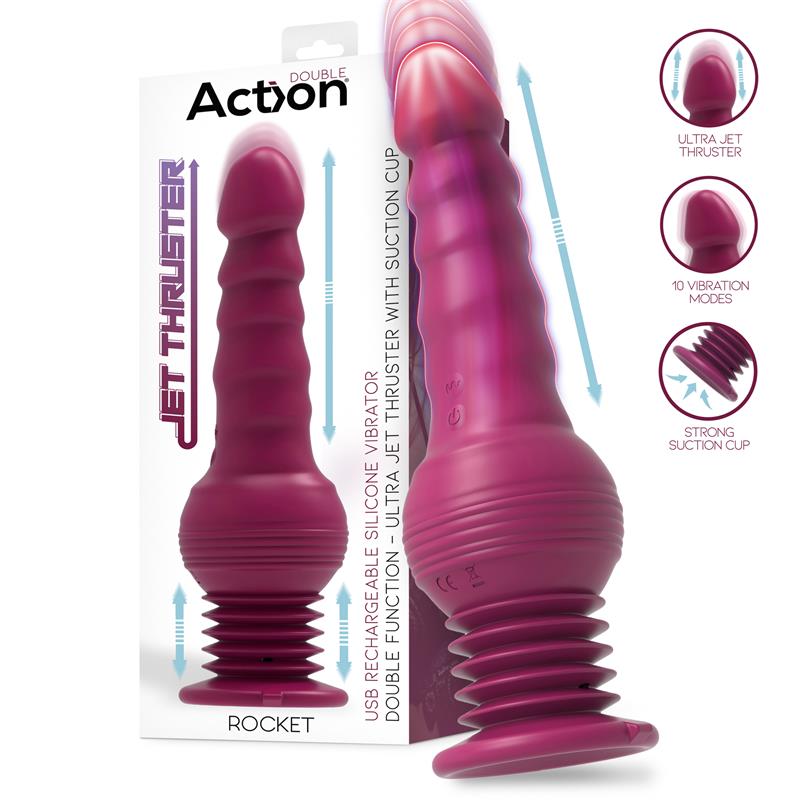 VIBRADOR ROCKET COM AÇÃO PARA CIMA E PARA BAIXO E VENTOSA FORTE