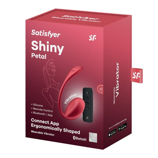 OVO VIBRATÓRIO COM APLICAÇÃO SHINY PETAL CONNECT APP VERMELHO SATISFYER