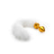 PLUG DOURADO COM CAUDA BRANCA
