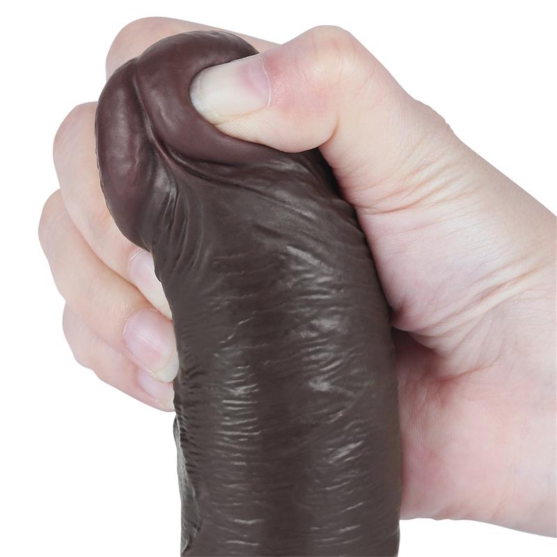 DILDO SLIDING DUAL LAYER 8" MULATO