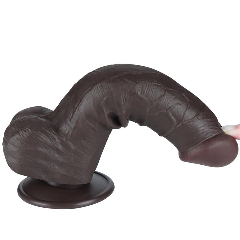 DILDO SLIDING DUAL LAYER 8" MULATO