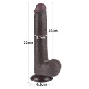 DILDO SLIDING DUAL LAYER 9." MULATO