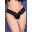TANGA DE RENDA COM ABERTURA CR-4885 PRETA CHILIROSE