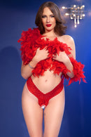 TANGA DE RENDA COM ABERTURA CR-4885 VERMELHA CHILIROSE