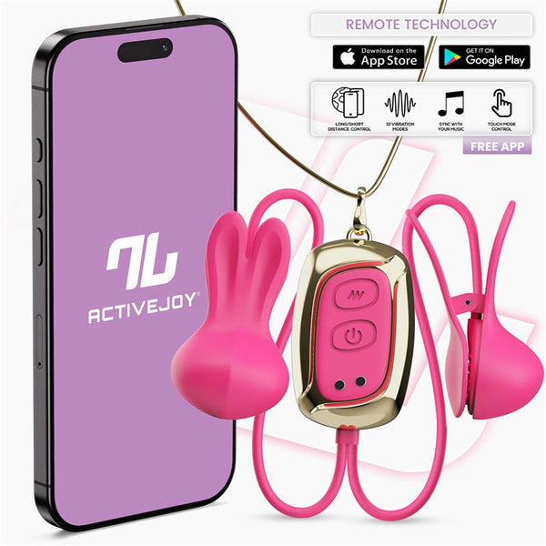 PINÇAS VIBRATÓRIAS PARA MAMILOS COM CONTROLO POR APLICAÇÃO E COLAR