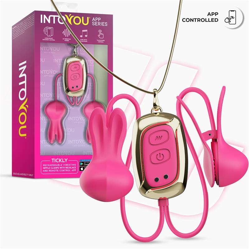 PINÇAS VIBRATÓRIAS PARA MAMILOS COM CONTROLO POR APLICAÇÃO E COLAR