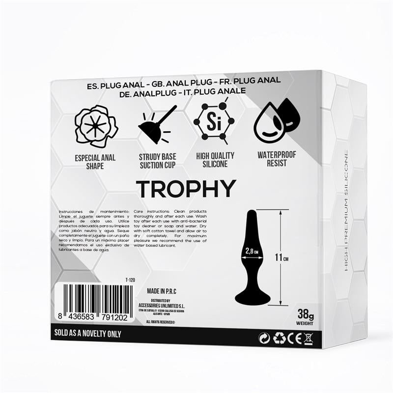 PLUG ANAL TROPHY PRETO SILICONE
