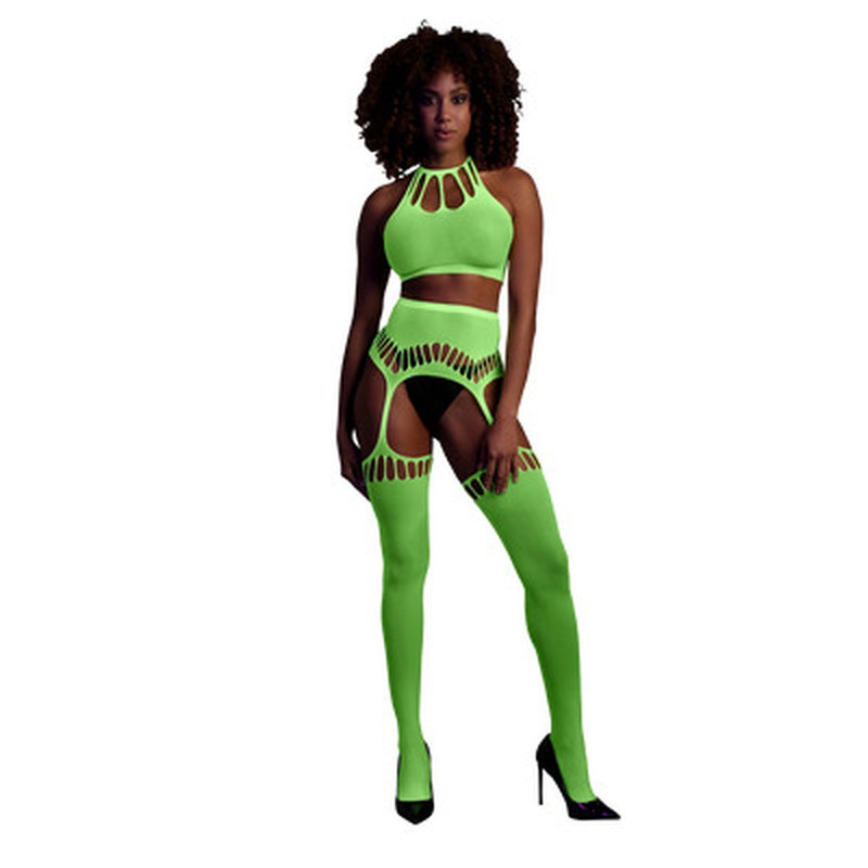 CONJUNTO DE 2 PEÇAS VERDE NÉON TAM. ÚNICO