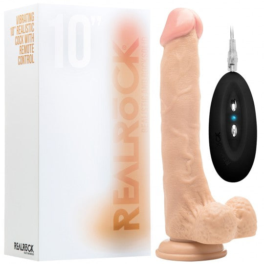 VIBRADOR REALÍSTICO COM TESTÍCULOS REALROCK 10”