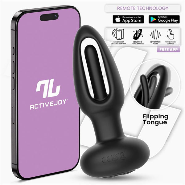 PLUG ANAL COM VIBRAÇÃO ZACK COM LÍNGUA GIRATÓRIA APP