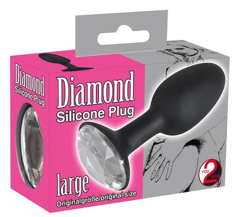 BUTT PLUG DIAMANTE OVALADO COM BRILHANTE