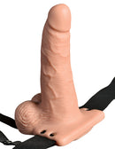 ARNÊS COM DILDO OCO COM VIBRAÇÃO USB 6" HOLLOW SQUIRTING STRAP-ON FETISH FANTASY SERIES