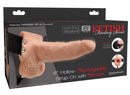 ARNÊS COM DILDO OCO COM VIBRAÇÃO USB 6" HOLLOW SQUIRTING STRAP-ON FETISH FANTASY SERIES