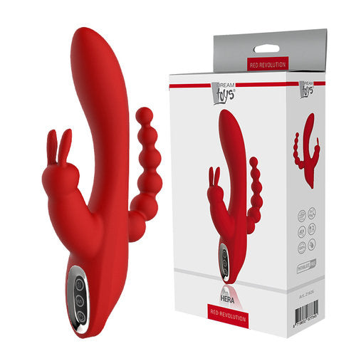 VIBRADOR TRIPLE HERA RABBIT RECARREGÁVEL