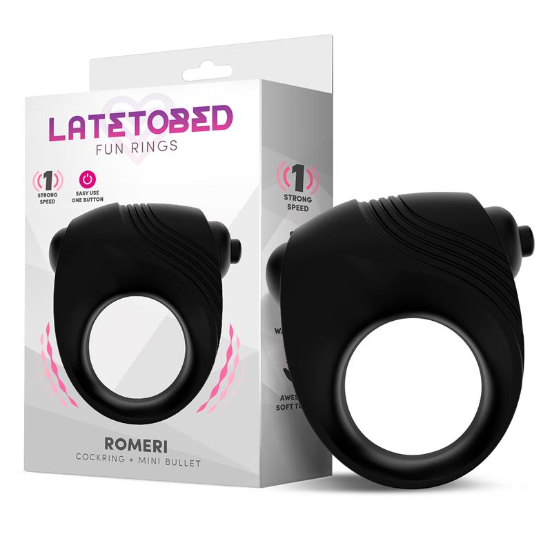 ROMERI RING + VIBRATING BULLET SILICONE BLACK