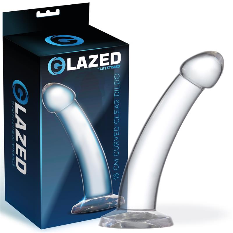 DILDO CRYSTAL GLAZED CURVO