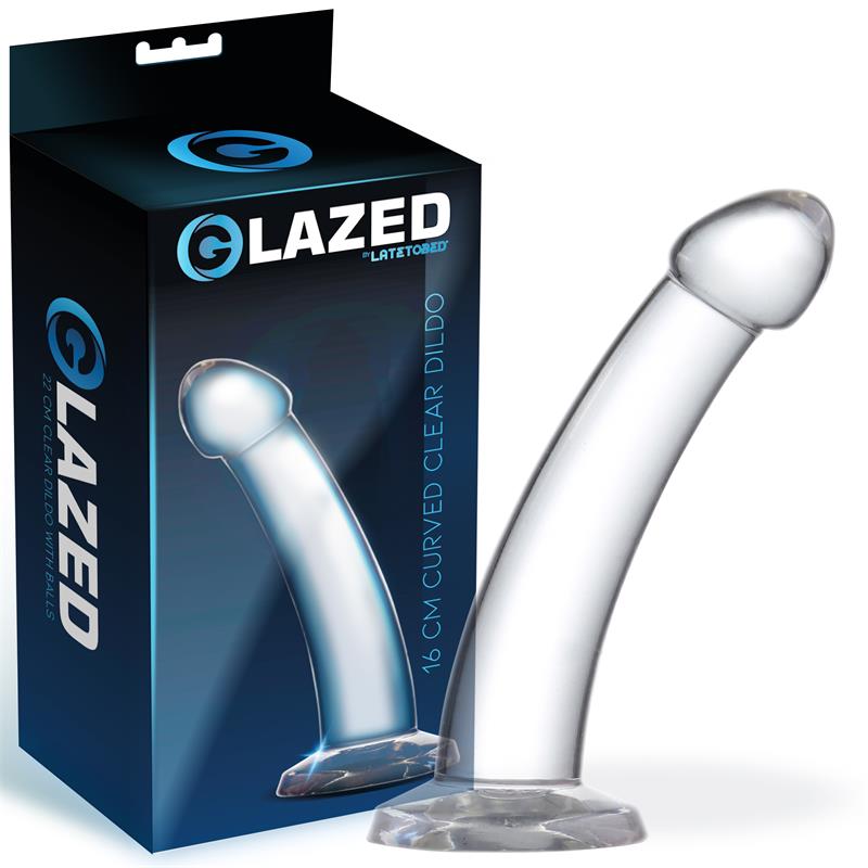 DILDO CRYSTAL GLAZED CURVO