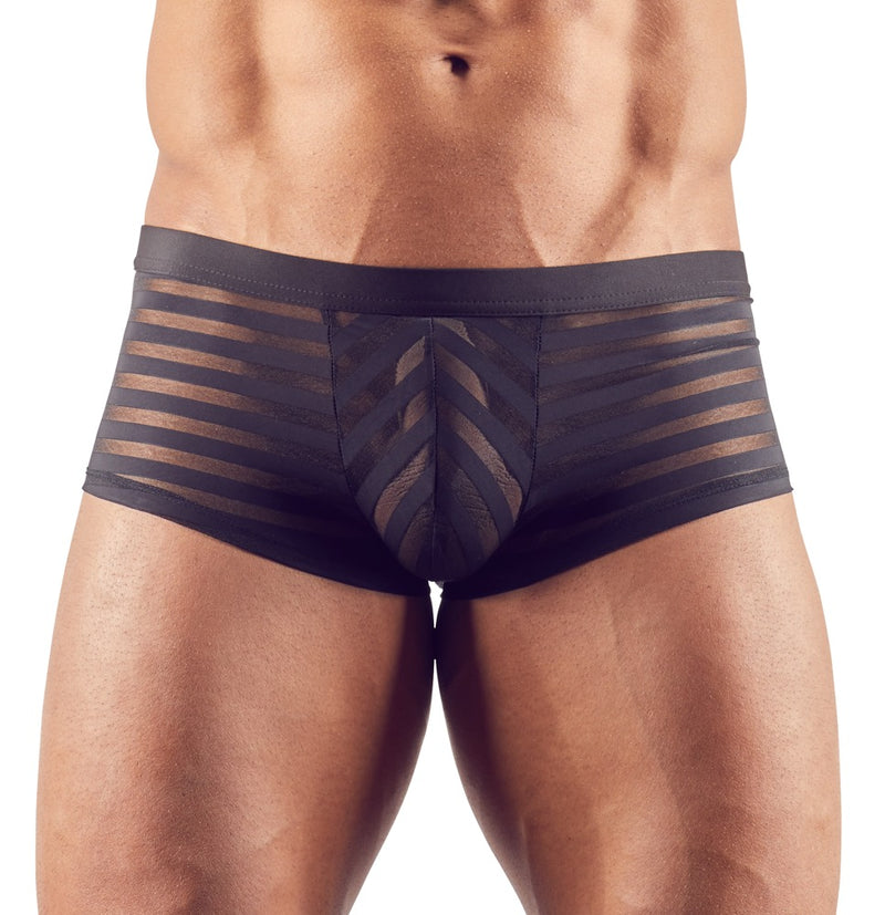 BOXER PRETO TRANSPARENTE COM RISCAS