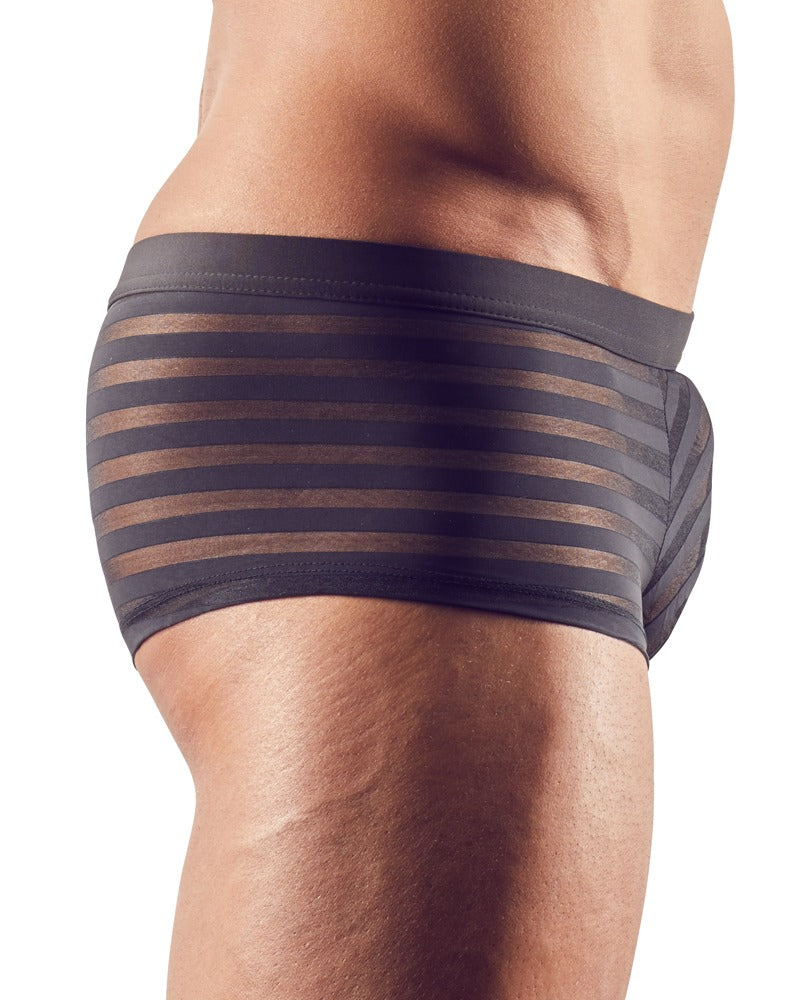 BOXER PRETO TRANSPARENTE COM RISCAS