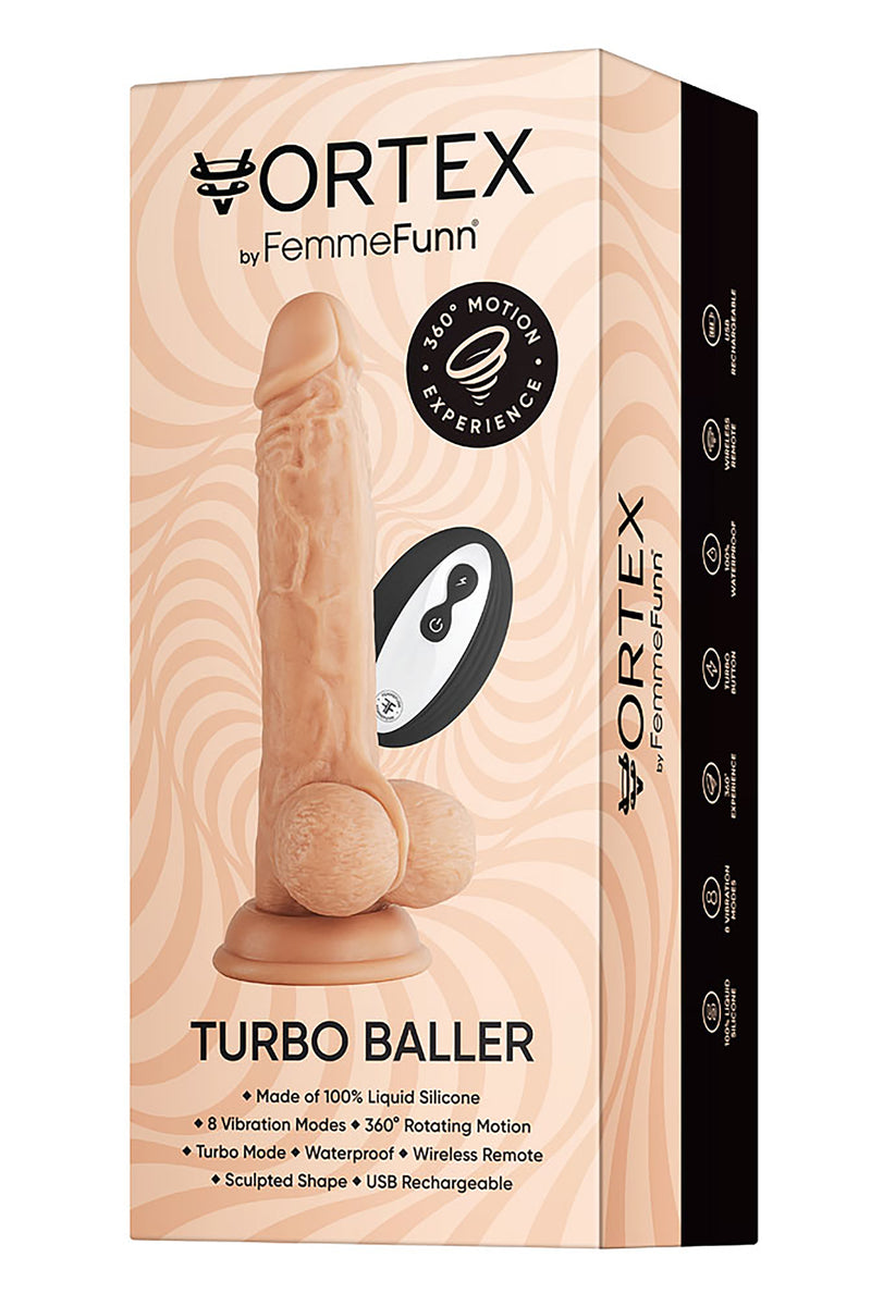 DILDO REALISTICO FEMMEFUNN COM VIBRAÇÃO E ROTAÇÃO DE 360º