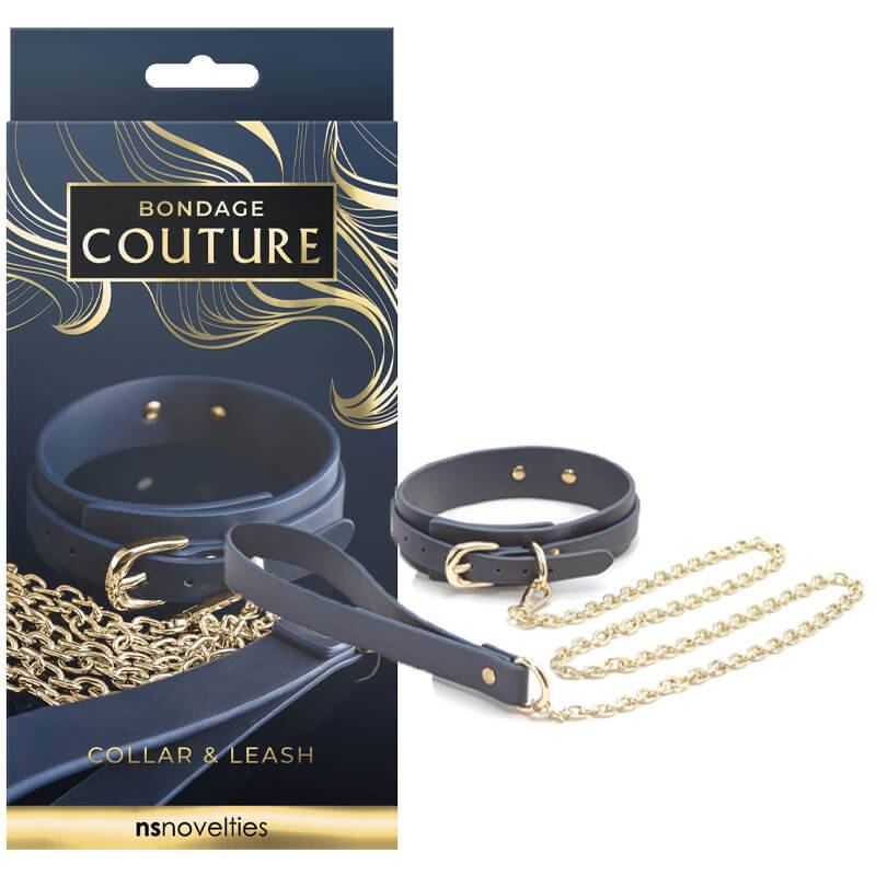 COLEIRA E TRELA BONDAGE COUTURE AZUL