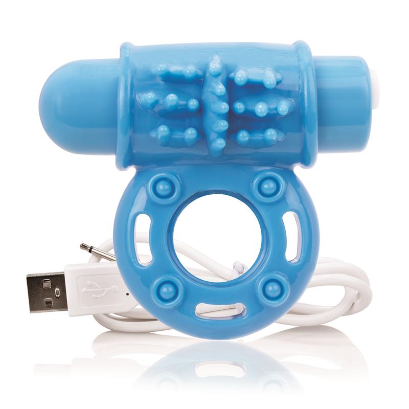 ANEL VIBRATÓRIO DE SILICONE CHARGED BLUE USB