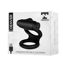 DOUBLE COCKRING WITH VIBRATING BULLET USB SILICONE BLACK