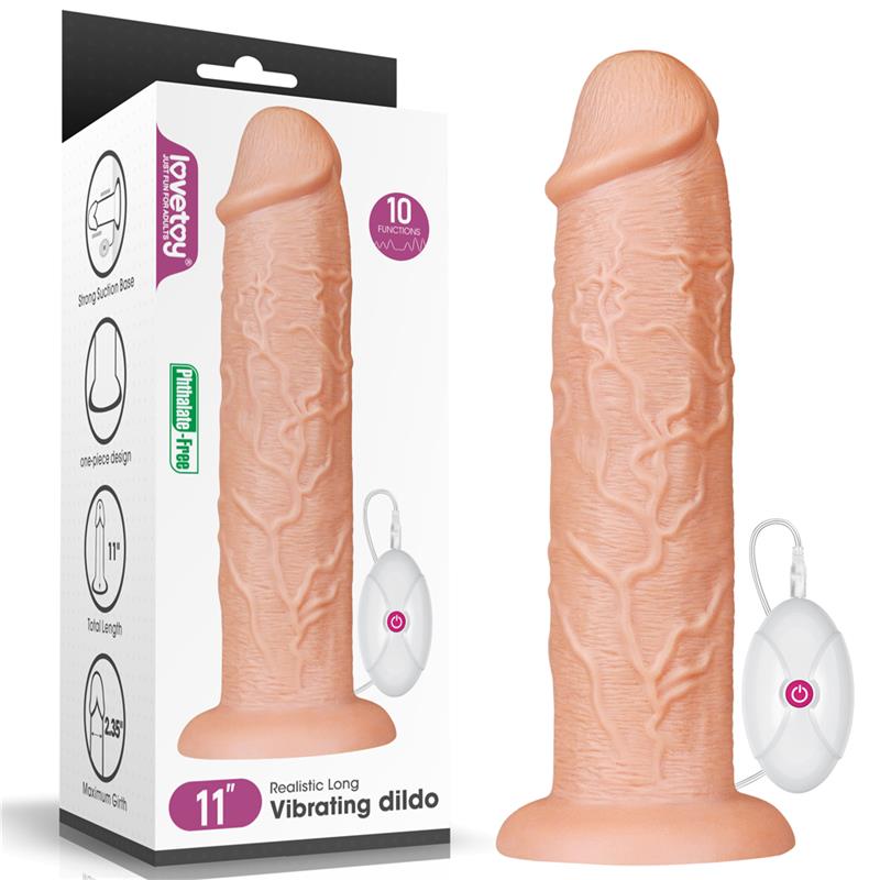 LOVETOY DILDO KING 11" COM VIBRAÇÃO FLESH