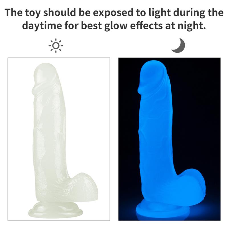 DILDO LUMINO 7.5" BLUE LIGHT