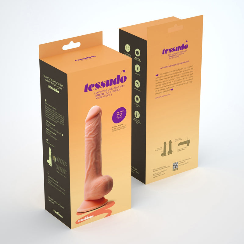 DILDO PREMIUM SILICONE TESSUDO 9,5" COM TESTÍCULOS