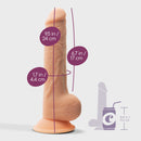 DILDO PREMIUM SILICONE TESSUDO 9,5" COM TESTÍCULOS