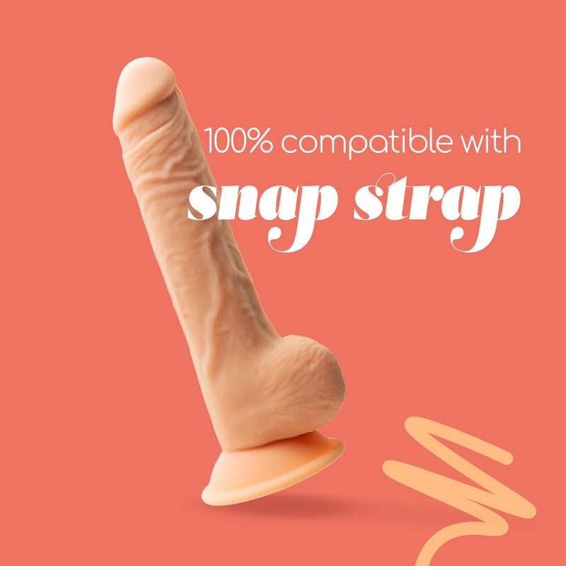 DILDO PREMIUM SILICONE TESSUDO 9,5" COM TESTÍCULOS