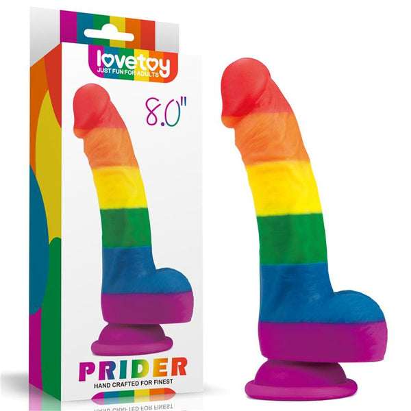 DILDO PRIDER 8" LIQUID SILICONE