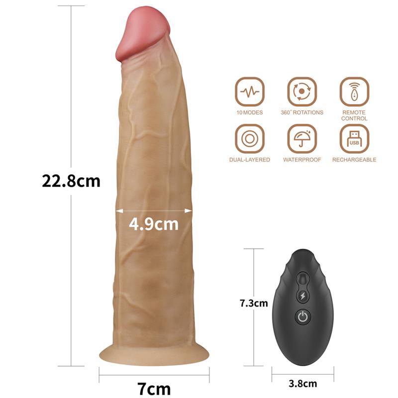 VIBRADOR CAMADA DUPLA COM ROTAÇÃO 9"