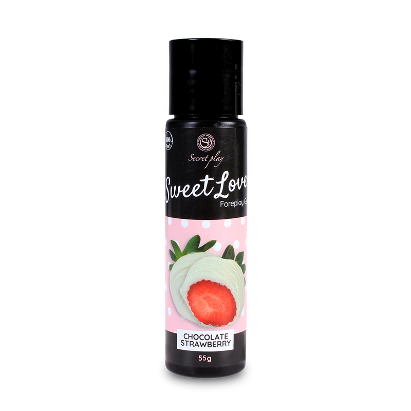 GEL LUBRIFICANTE COM SABOR A MORANGO E CHOCOLATE BRANCO SWEET LOVE SECRET PLAY 60ML