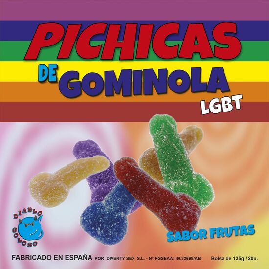 GOMAS EM FORMA DE PÉNIS SABOR A FRUTA LGBT