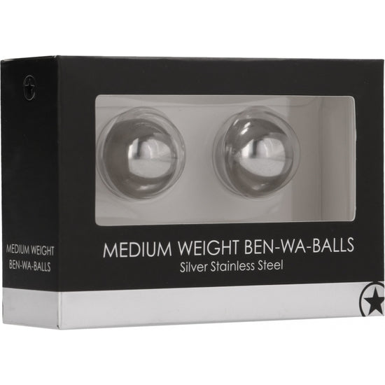 BOLAS VAGINAIS BEN WA BALLS MEDIUM WEIGHT OUCH! PRATEADAS