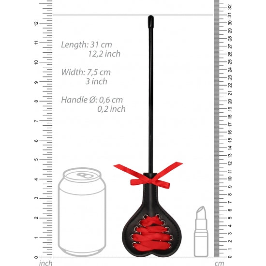 MINI CHIBATA PRETA EM CORAÇÃO COM LAÇO VERMELHO OUCH!