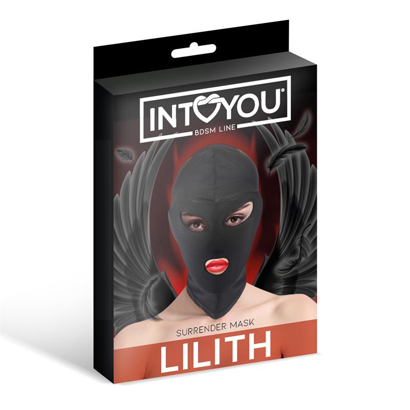 MÁSCARA LILITH INCOGNITO COM ABERTURA NA BOCA E NOS OLHOS COR PRETA