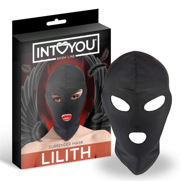 MÁSCARA LILITH INCOGNITO COM ABERTURA NA BOCA E NOS OLHOS COR PRETA