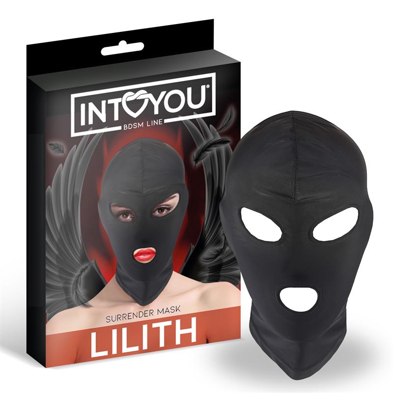 MÁSCARA LILITH INCOGNITO COM ABERTURA NA BOCA E NOS OLHOS COR PRETA