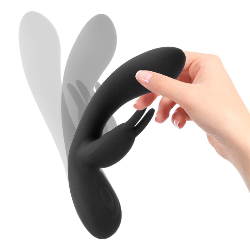 VIBRADOR NOIR DE SILICONE COM 2 MOTORES USB