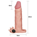 MANGA PENIS SLEEVE WITH VIBRATION ADD 2" PLEASURE X-TENDER FLESH