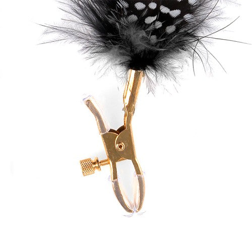 DELUXE FEATHER CLAMPS FETISH FANTASY GOLD