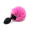 PLUG ANAL DE SILICONE PRETO COM POMPOM COELHINHO