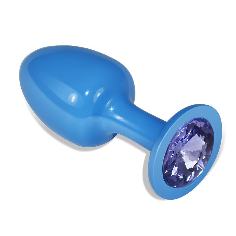 PLUG ANAL AZUL METÁLICO COM BRILHANTE