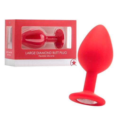 PLUG ANAL DIAMOND BUTT PLUG VERMELHO